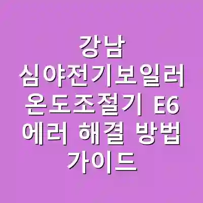 강남 심야전기보일러 온도조절기 E6 에러 해결 방법 가이드