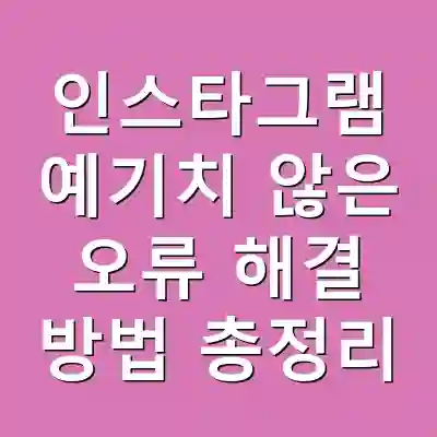 인스타그램 예기치 않은 오류 해결 방법 총정리