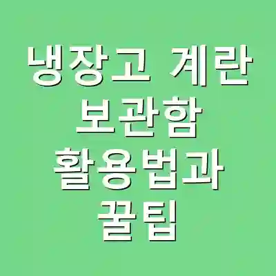 냉장고 계란 보관함 활용법과 꿀팁