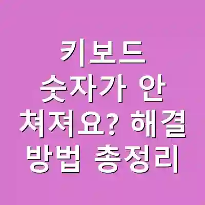 키보드 숫자가 안 쳐져요? 해결 방법 총정리