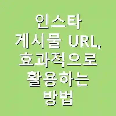 인스타 게시물 URL, 효과적으로 활용하는 방법