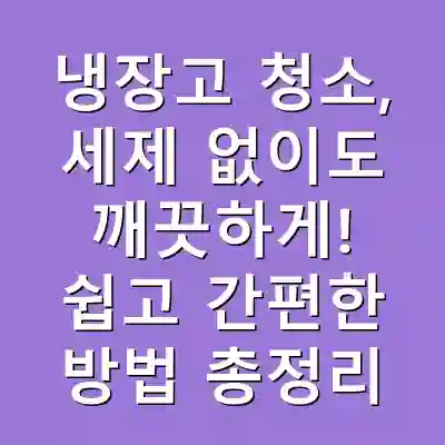 냉장고 청소, 세제 없이도 깨끗하게! 쉽고 간편한 방법 총정리